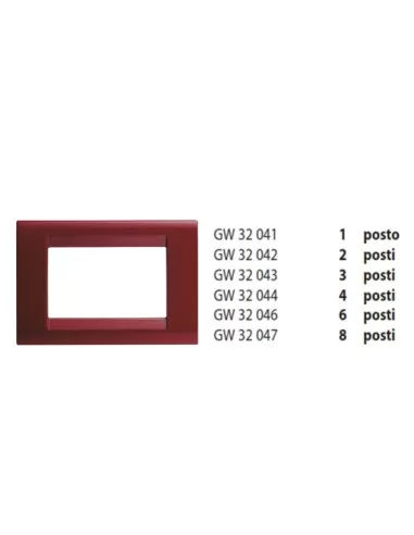 Placa Gewiss de 6 plazas en amaranto clásico gw32046 playbus